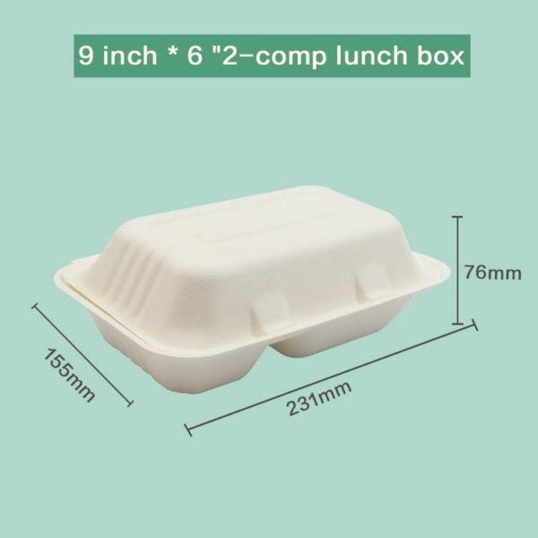 B002 - 1000ml 2 Compartment Clamshell - Image 3