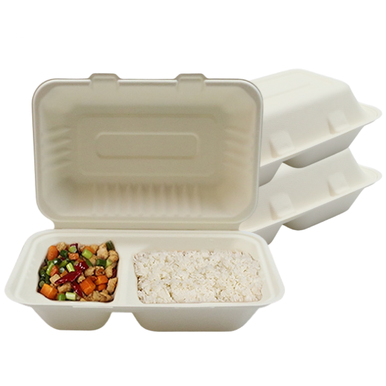 B002 – 1000ml 2 Compartment Clamshell