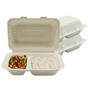 B002 - 1000ml 2 Compartment Clamshell