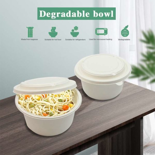 Compostable Sugarcane Bowl - 1000ml - Image 2