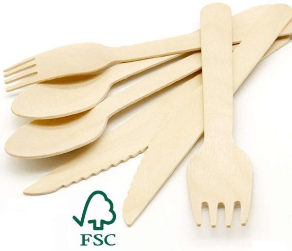 Disposable Wooden Cutlery (100 pcs) - Image 3