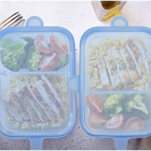 Silicone Stretch Lids, Set of 6 Rectangle - Blue