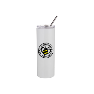 600ml Stainless Steel Skinny Tumbler w/metal straw