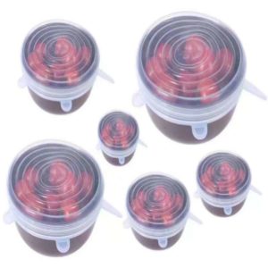 Silicone Stretch Lids, Set of 6 - Clear colour