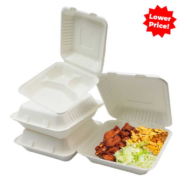 B0253 - 1300ml 3 Compartment Clamshell
