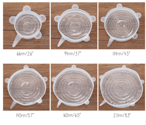 Silicone Stretch Lids, Set of 6 - Clear colour - Image 7