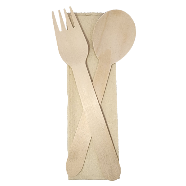 3 Pc Cutlery Set in Sealed Sleeve (Fork/Soup Spoon/Napkin) - Image 3