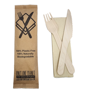 3 Pc Cutlery Set in Sealed Sleeve (Knife/Fork/Napkin)